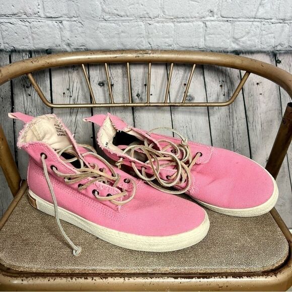 NEW Blackstone bright pink canvas high top lace up sneakers size 38 - Picture 13 of 13